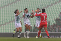 Celebran gol de Alexia, Hannia De Avila, Karyme Martínez, Lo