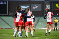 Foto festejo de gol, Yamile Franco, Daniela Delgado