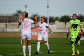 festejo de gol de Cinthya Peraza, Melany Villeda, Cinthya Pe @tar.mx