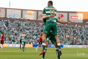 festejo de gol Furch, Cabecita | Santos vs Atlas jornada 12 apertura 2018