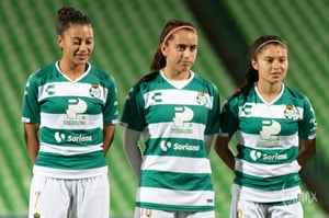 Brenda Guevara 7, 
Karyme Martínez 16, 
Joseline Hernández 9

 | Santos vs Querétaro jornada 14 apertura 2018 femenil