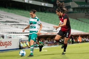 María Pérez, Isela Ojeda | Santos vs Atlas jornada 8 apertura 2019 Liga MX femenil