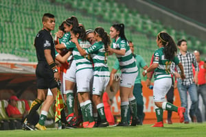 Festejo de gol, Alexxandra Ramírez | Santos vs Chivas J12 C2019 Liga MX Femenil