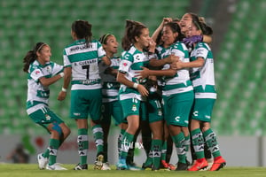 Celebración de gol de Arlett Tovar 4, Arlett Tovar | Santos vs Cruz Azul jornada 10 apertura 2019 Liga MX femenil