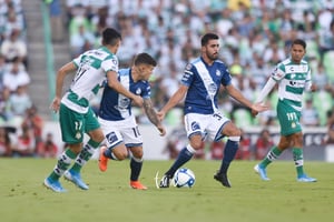 Christian Tabó, Néstor Vidrio | Santos vs Puebla jornada 4 apertura 2019 Liga MX