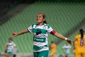 festejo de gol, Cinthya Peraza | Santos vs Tigres jornada 3 apertura 2019 Liga MX femenil