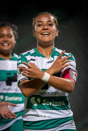 celebración de gol, Cinthya Peraza | Santos vs Tigres jornada 3 apertura 2019 Liga MX femenil
