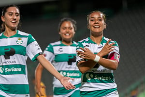 celebración de gol, Cinthya Peraza | Santos vs Tigres jornada 3 apertura 2019 Liga MX femenil