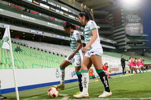 Olga Trasviña, Lucero Lara | Santos vs America J9 C2022 Liga MX femenil