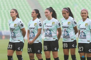Mayalu Rausch, Maria Gordillo, Yashira Barrientos, Sandra Ca | Santos Laguna vs León femenil J5