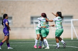 festejo de gol, Britany Hernández, Paulina Peña | Santos vs Rayadas del Monterrey sub 19