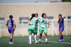 festejo de gol, Nancy Martínez, Paulina Peña | Santos vs Rayadas del Monterrey sub 19