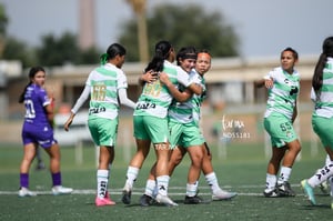 festejo de gol, Celeste Guevara, Tania Baca | Santos vs Rayadas del Monterrey sub 19