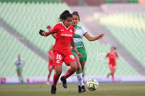 Alexia Villanueva, Brenda Da Graca | Santos vs Toluca J10 C2023 Liga MX femenil