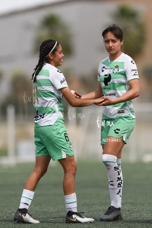 festejan gol, Yessenia Novella, Ailin Serna | Santos vs Tijuana femenil J15 sub 19