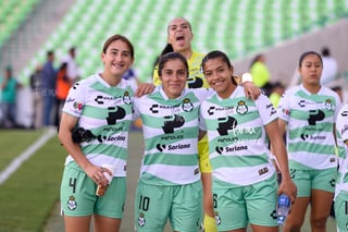 Karol Contreras, Portera SAN #12, Brenda López, Media SAN #6, Santos vs Monterrey