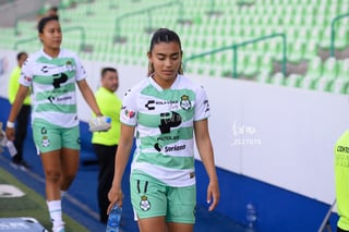 Ana Peregrina, Defensa SAN #2, Karol Contreras, Portera SAN #12, Santos vs Monterrey