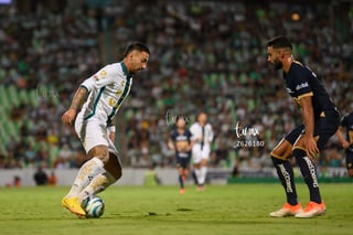 Marcelo Correa, Delantero SAN #9, Nathanael Ananias, Defensa PUM #6, Santos vs Pumas