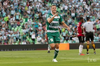 Furch festejo gol | Santos vs Atlas jornada 12 apertura 2018