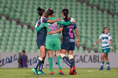 Celebrtación de gol, Daniela Espinosa, Jaidy Gutiérrez, Marc | Santos vs America jornada 15 apertura 2019 Liga MX femenil