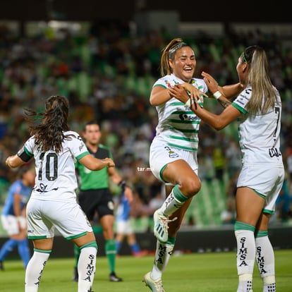 Festejo de gol, Alexia Villanueva | Santos vs Cruz Azul J7 A2021 Liga MX femenil