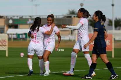 festejo de gol de Cinthya Peraza, Cinthya Peraza, Alexia Vil | Santos vs Pumas J13 A2021 Liga MX femenil