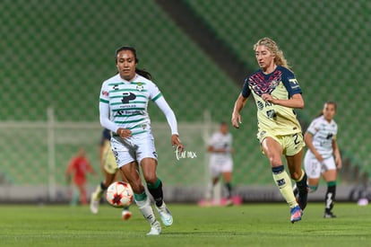 Mariela Jiménez, Jocelyn Orejel | Santos vs America J9 C2022 Liga MX femenil