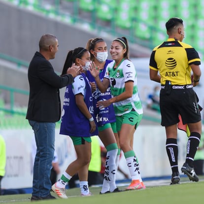 Celebración de gol, Lia Romero | Santos Laguna vs Querétaro J1 A2022 Liga MX femenil