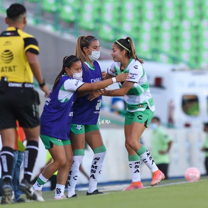 Celebración de gol, Lia Romero | Santos Laguna vs Querétaro J1 A2022 Liga MX femenil