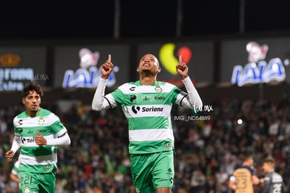 Festejo del gol de Harold, Harold Preciado | Guerreros del Santos Laguna vs Pumas UNAM J2 C2023 Liga MX