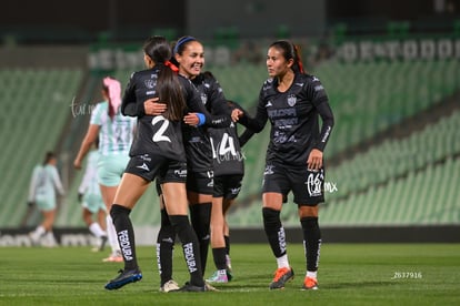 festejo de gol, Mariana Ramos, Samantha Calvillo, Alexa Hern | Santos vs Necaxa femenil