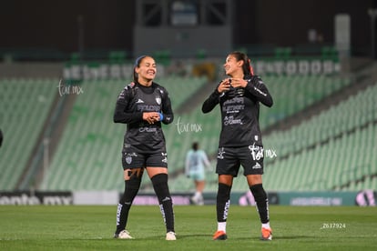 festejo de gol, Mariana Ramos, Samantha Calvillo | Santos vs Necaxa femenil