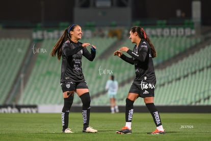 festejo de gol, Mariana Ramos, Samantha Calvillo | Santos vs Necaxa femenil