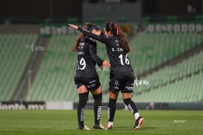 festejo de gol, Mariana Ramos, Samantha Calvillo | Santos vs Necaxa femenil