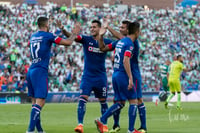 Festejando gol de Cruz Azul