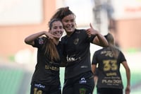 Celebra gol Curiel, Emili Bautista, Alejandra Curiel