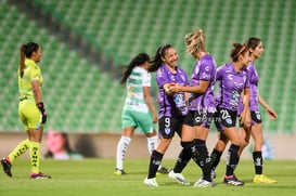 festejo de gol Pachuca, Karen Díaz, Verónica Corral @tar.mx