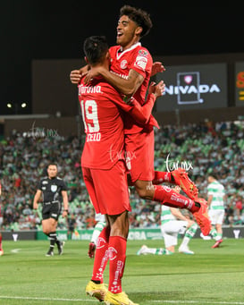 festejo de gol de Toluca, Brian García, Edgar López @tar.mx