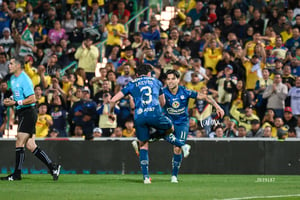 festejo gol Victor Dávila, Víctor Dávila, Israel Reyes