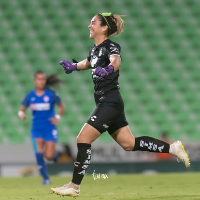 Celebración de gol de Yahaira Flores 8, Wendy Toledo | Santos vs Cruz Azul jornada 10 apertura 2019 Liga MX femenil