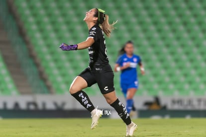 Celebración de gol de Yahaira Flores 8, Wendy Toledo | Santos vs Cruz Azul jornada 10 apertura 2019 Liga MX femenil