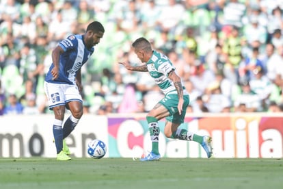 Brian Lozano, Brayan Angulo | Santos vs Puebla jornada 4 apertura 2019 Liga MX