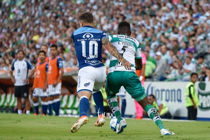 Félix Torres, Christian Tabó | Santos vs Puebla jornada 4 apertura 2019 Liga MX