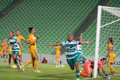 gol de Peraza 10, Cinthya Peraza | Santos vs Tigres jornada 3 apertura 2019 Liga MX femenil