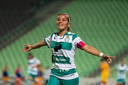 celebración de gol, Peraza | Santos vs Tigres jornada 3 apertura 2019 Liga MX femenil