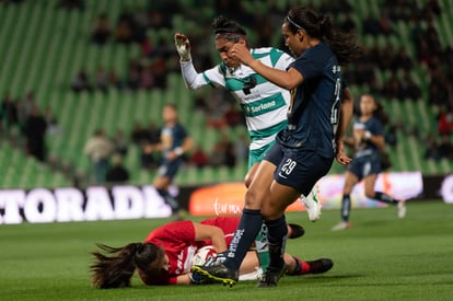 Miriam Aguirre, Gabriela Álvarez, Estela Gómez | Santos vs Pumas J4 C2020 Liga MX