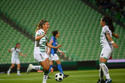 Festejo de gol, Alexia Villanueva | Santos vs Cruz Azul J7 A2021 Liga MX femenil