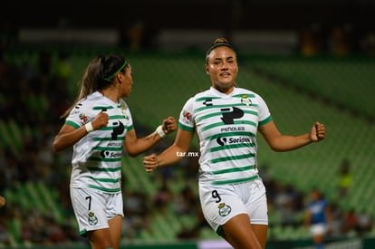 Festejo de gol, Alexia Villanueva | Santos vs Cruz Azul J7 A2021 Liga MX femenil