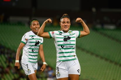 Festejo de gol, Alexia Villanueva | Santos vs Cruz Azul J7 A2021 Liga MX femenil