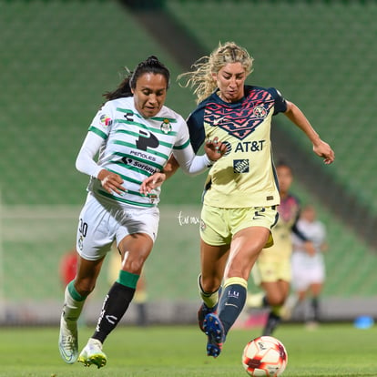 Mariela Jiménez, Jocelyn Orejel | Santos vs America J9 C2022 Liga MX femenil